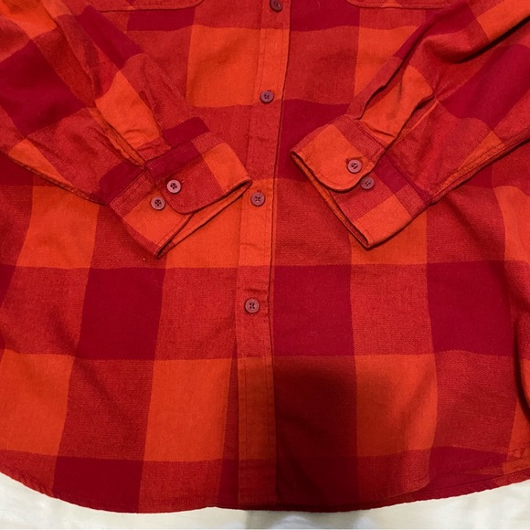 Brixton Bowery Long Sleeve Plaid Flannel Shirt Crimson/Aurora Red size XXLarge - Picture 8 of 16